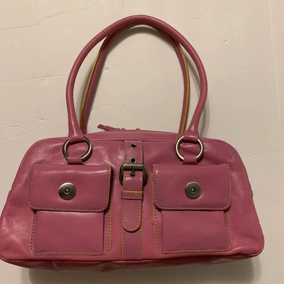 Hype Bags Hype Vintage Pink Genuine Leather Satchel Purse
